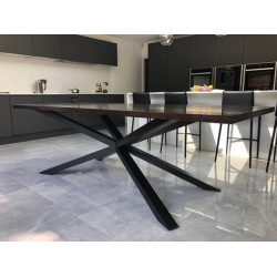 Central steel base for dining table type X 19